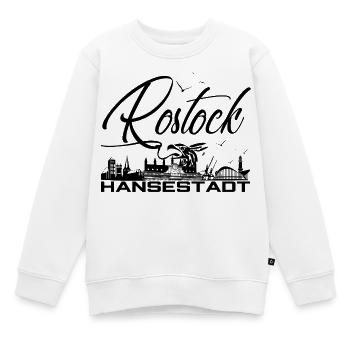 Rostock - Hansestadt - Silhouette - Kinder Premium Organic Sweatshirt - Weiß - Vorne - AI Model Kid Male (0cm)