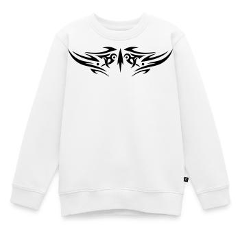 Large jagged Tribal Tattoo ornament. - Kids Premium Organic Sweatshirt - white - Front - AI Model Kid Male (0cm)