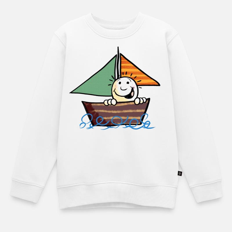 Kind aufm Boot - Kinder Premium Organic Sweatshirt - Weiß