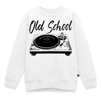 Old School - Plattenspieler - Kinder Premium Organic Sweatshirt - Weiß - Vorne - AI Model Kid Male (0cm)