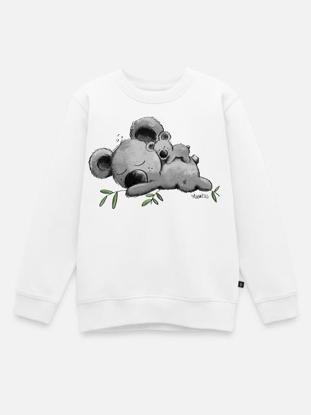 Koala mit Baby - Kinder Premium Organic Sweatshirt - Weiß