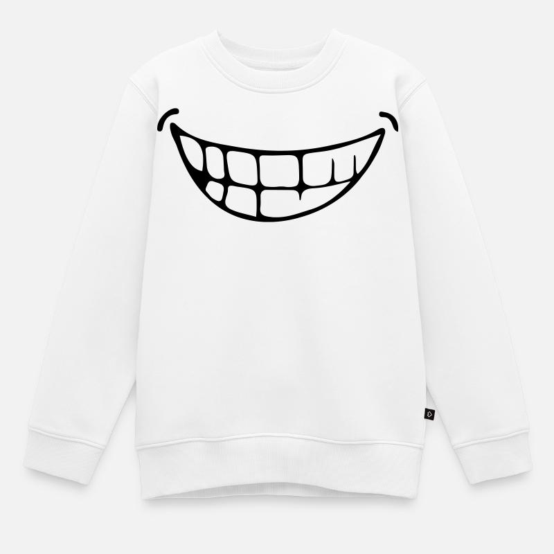 sourire - Sweat Premium enfant bio - blanc