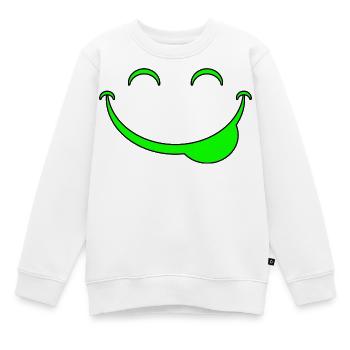 Lustiges Gesicht - Kinder Premium Organic Sweatshirt - Weiß - Vorne - AI Model Kid Male (0cm)