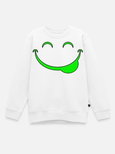 Lustiges Gesicht - Kinder Premium Organic Sweatshirt - Weiß