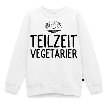 Vegetarier - Kinder Premium Organic Sweatshirt - Weiß - Vorne - AI Model Kid Male (0cm)