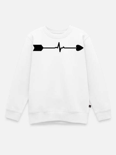 Pfeil mit Herz - Kinder Premium Organic Sweatshirt - Weiß