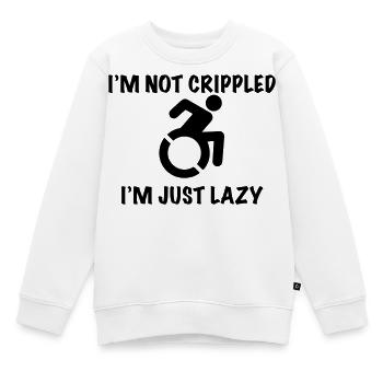 Nicht behindert nur faul, Rollstuhl-Humor # - Kinder Premium Organic Sweatshirt - Weiß - Vorne - AI Model Kid Male (0cm)