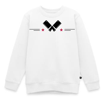 Couteaux de cuisine pour les chefs étoilés - Sweat Premium enfant bio - blanc - Devant - AI Model Kid Male (0cm)