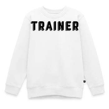 Trainer - Kinder Premium Organic Sweatshirt - Weiß - Vorne - AI Model Kid Male (0cm)