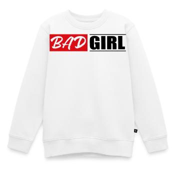 fille fille power populaire autocollant autocollant - Sweat Premium enfant bio - blanc - Devant - AI Model Kid Male (0cm)