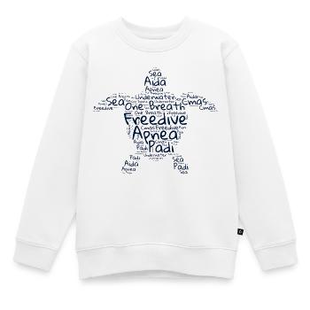 Freedive - Tortue des nuages de mots - Sweat Premium enfant bio - blanc - Devant - AI Model Kid Male (0cm)