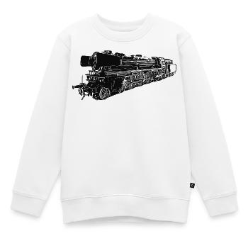 Dampflok 01 180 - Kinder Premium Organic Sweatshirt - Weiß - Vorne - AI Model Kid Male (0cm)