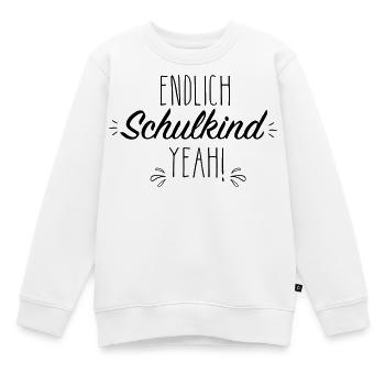 Endlich Schulkind yeah - Kinder Premium Organic Sweatshirt - Weiß - Vorne - AI Model Kid Male (0cm)