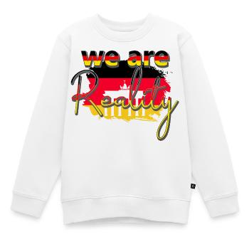 Wir sind Realität - Brandenburger Tor - Kinder Premium Organic Sweatshirt - Weiß - Vorne - AI Model Kid Male (0cm)