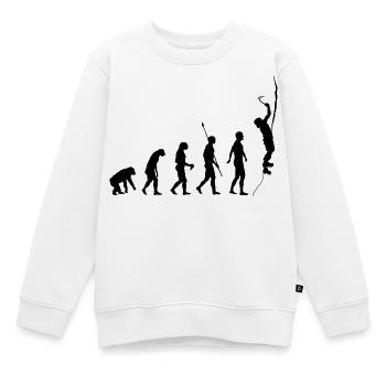 Evolution des Menschen, Eisklettern, Eiskletterer - Kinder Premium Organic Sweatshirt - Weiß - Vorne - AI Model Kid Male (0cm)