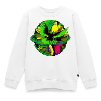 Frieden Taube Welt Planet Blume PopArt - Kinder Premium Organic Sweatshirt - Weiß - Vorne - AI Model Kid Male (0cm)
