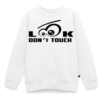 Nur Gucken nicht Anfassen ! - Kinder Premium Organic Sweatshirt - Weiß - Vorne - AI Model Kid Male (0cm)