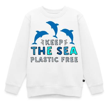 Pollution marine - Sweat Premium enfant bio - blanc - Devant - AI Model Kid Male (0cm)