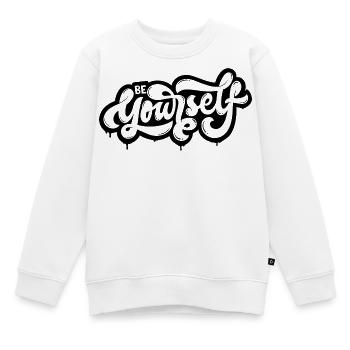 be yourself - Kinder Premium Organic Sweatshirt - Weiß - Vorne - AI Model Kid Male (0cm)