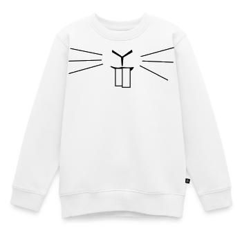 Cute Bunny Face Whiskers – Minimalistische Hasenzähne - Kinder Premium Organic Sweatshirt - Weiß - Vorne - AI Model Kid Male (0cm)