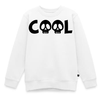 Totenkopf und cool (schwarz) - Kinder Premium Organic Sweatshirt - Weiß - Vorne - AI Model Kid Male (0cm)