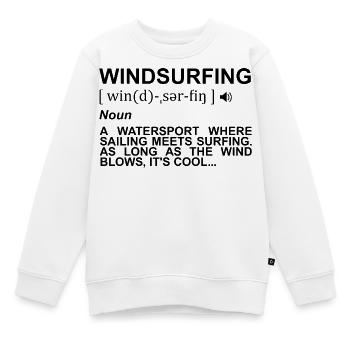 Windsurfing Wörterbuch - Kinder Premium Organic Sweatshirt - Weiß - Vorne - AI Model Kid Male (0cm)