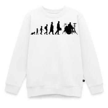 Développement d’un batteur - Sweat Premium enfant bio - blanc - Devant - AI Model Kid Male (0cm)