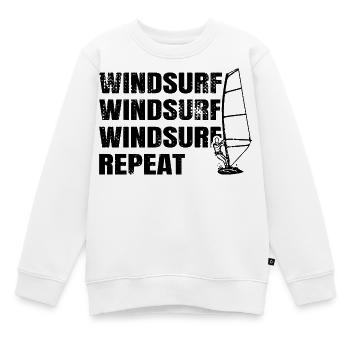 Windsurfen Wiederholen - Kinder Premium Organic Sweatshirt - Weiß - Vorne - AI Model Kid Male (0cm)