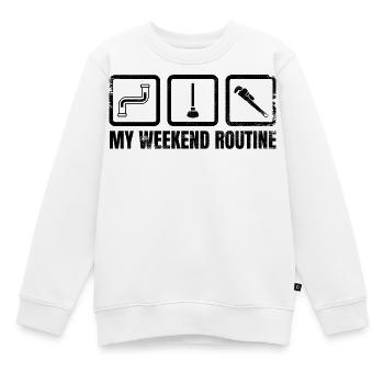 My Weekend Routine - Kids Premium Organic Sweatshirt - white - Front - AI Model Kid Male (0cm)