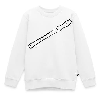 Flöte Zeichnung - Kinder Premium Organic Sweatshirt - Weiß - Vorne - AI Model Kid Male (0cm)