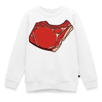 Steak Zeichnung - Kinder Premium Organic Sweatshirt - Weiß - Vorne - AI Model Kid Male (0cm)