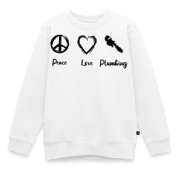 Peace, dear plumbers - Kids Premium Organic Sweatshirt - white - Front - AI Model Kid Male (0cm)