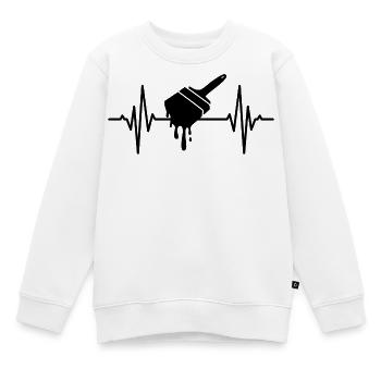 Malerpinsel Herzklopfen - Kinder Premium Organic Sweatshirt - Weiß - Vorne - AI Model Kid Male (0cm)