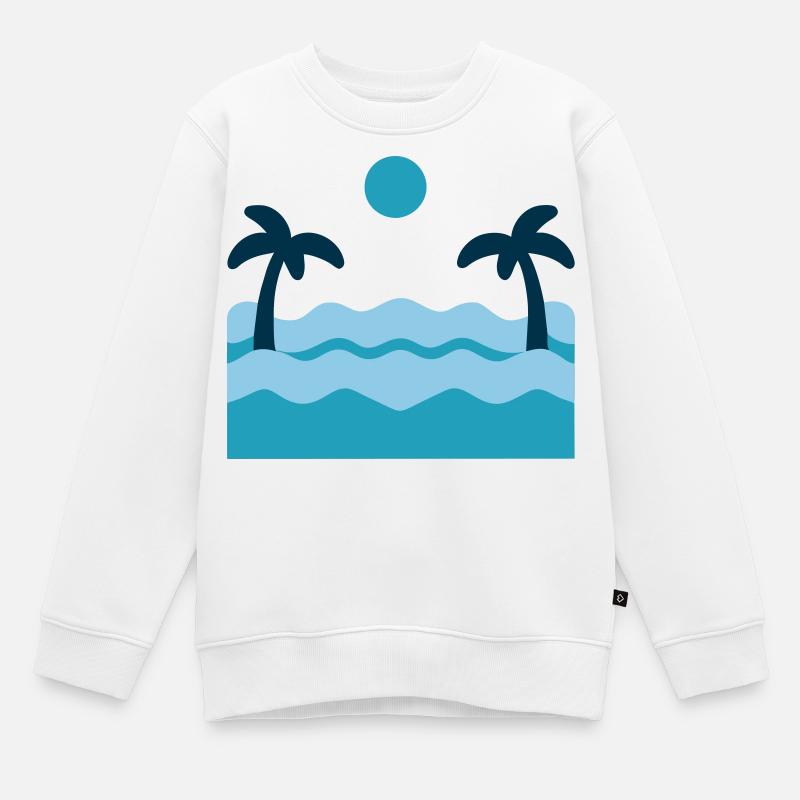 Palmenstrand - Kinder Premium Organic Sweatshirt - Weiß