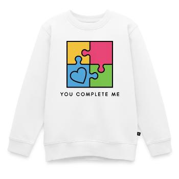 Du vervollständigst mich wahre Liebe Valentinstag - Kinder Premium Organic Sweatshirt - Weiß - Vorne - AI Model Kid Male (0cm)