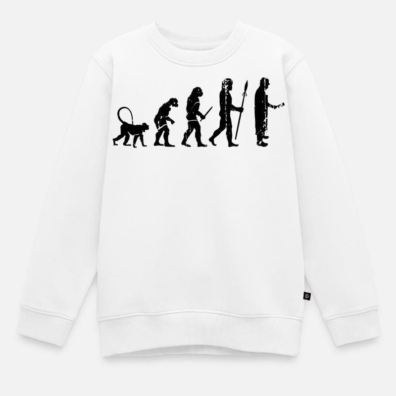 Fleischer Evolution - Kinder Premium Organic Sweatshirt - Weiß