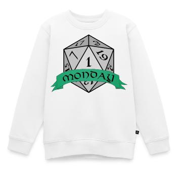 Montagswürfel-Emblem - Kinder Premium Organic Sweatshirt - Weiß - Vorne - AI Model Kid Male (0cm)