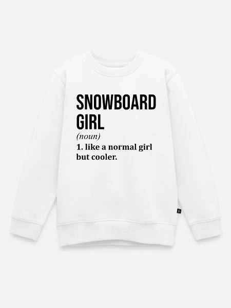 Snowboard Snowboard Snowboard - Kinder Premium Organic Sweatshirt - Weiß