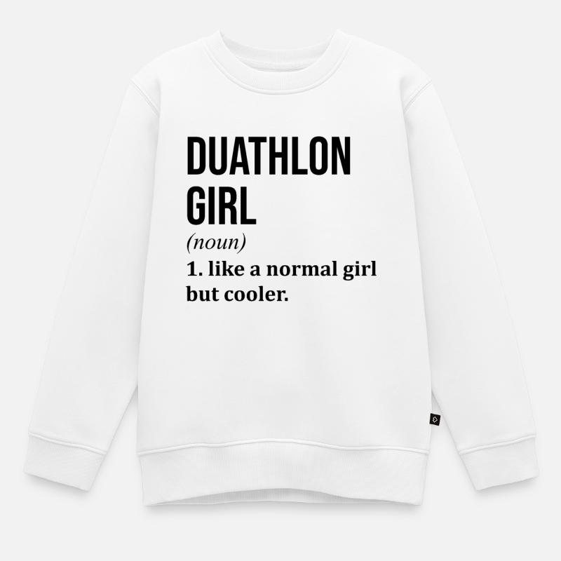 Duathlon - Kinder Premium Organic Sweatshirt - Weiß
