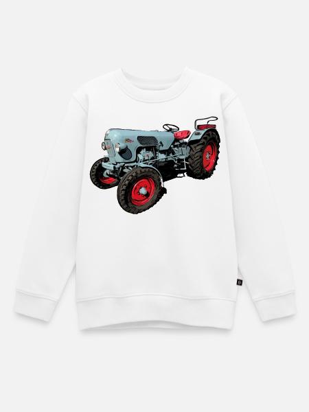 Eicher Tiger EM 235 - Kinder Premium Organic Sweatshirt - Weiß