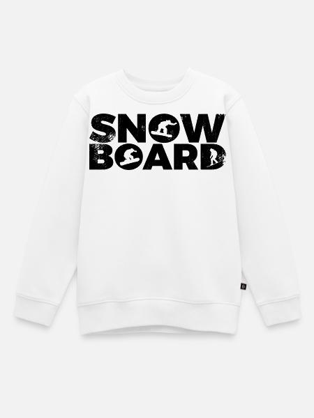 Snowboard - Kinder Premium Organic Sweatshirt - Weiß
