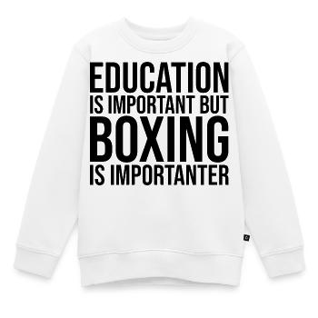 Boxen Boxen Boxen - Kinder Premium Organic Sweatshirt - Weiß - Vorne - AI Model Kid Male (0cm)