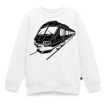 Graphismes de train - Sweat Premium enfant bio - blanc - Devant - AI Model Kid Male (0cm)