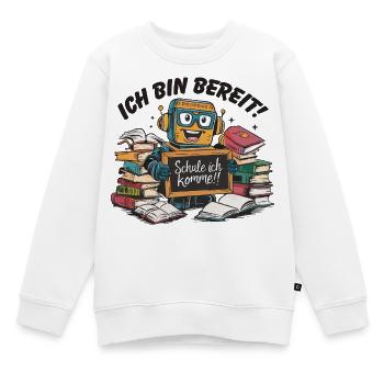 Einschulung erster Schultag kleiner Roboter - Kinder Premium Organic Sweatshirt - Weiß - Vorne - AI Model Kid Male (0cm)