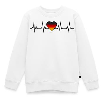 Deutschland Herzschlag EKG schwarz rot gold - Kinder Premium Organic Sweatshirt - Weiß - Vorne - AI Model Kid Male (0cm)