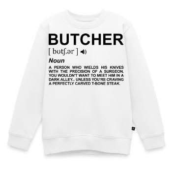Signification de Butcher - Sweat Premium enfant bio - blanc - Devant - AI Model Kid Male (0cm)