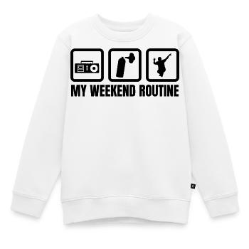 Ma routine du week-end - Sweat Premium enfant bio - blanc - Devant - AI Model Kid Male (0cm)
