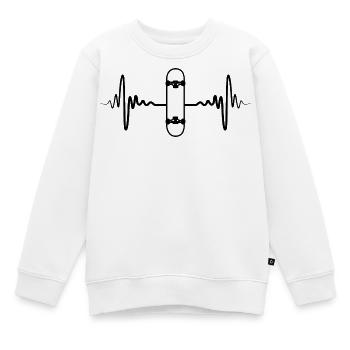 Skateboard Pulsschlag - Kinder Premium Organic Sweatshirt - Weiß - Vorne - AI Model Kid Male (0cm)