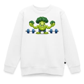 Halophiles de brocoli - Sweat Premium enfant bio - blanc - Devant - AI Model Kid Male (0cm)