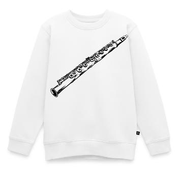 Flöte - Kinder Premium Organic Sweatshirt - Weiß - Vorne - AI Model Kid Male (0cm)